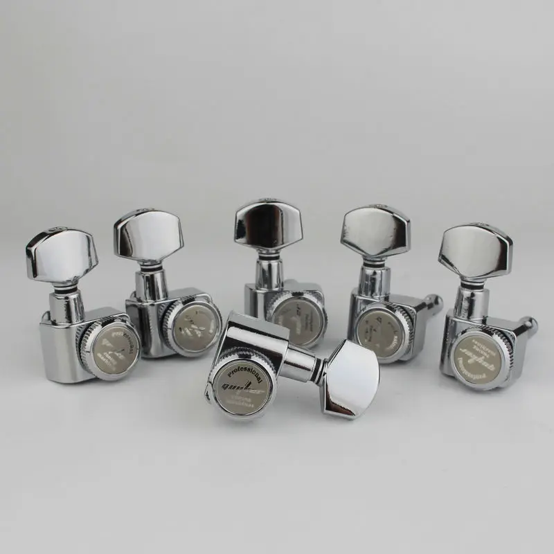 

GUYKER 6R Machine Heads no screws Locking Tuning Key Pegs Tuners Chrome