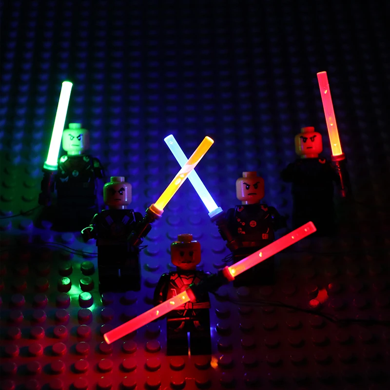 LED light Star Wars lightsaber for lego figure Toys For lego pin The Force Awakens Nano DIY Toys For Children Light Up Set      (3)