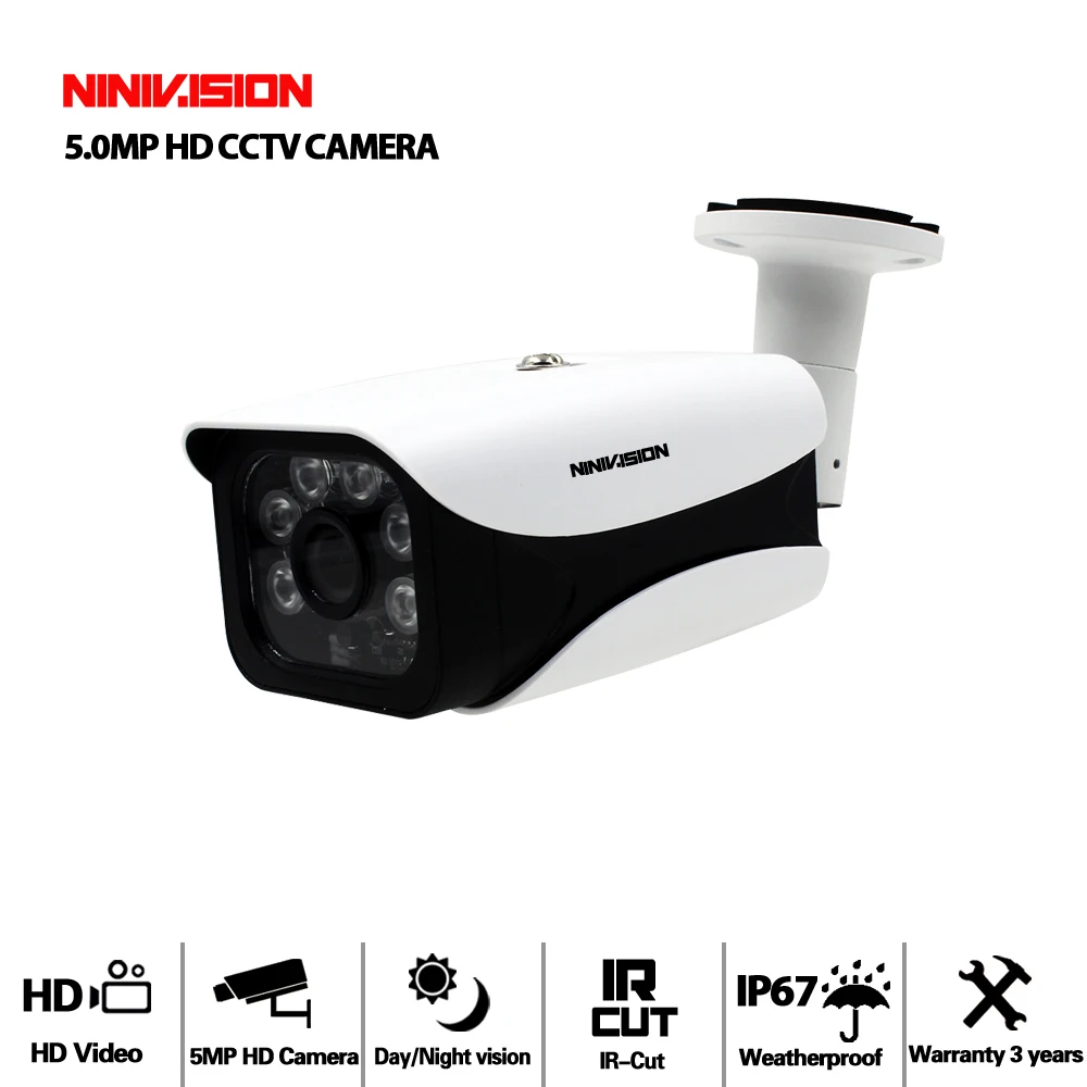 

H.265 5MP AHD Camera Security Video Surveillance Outdoor Camera Weatherproof HD CCTV Camera 6*Array Light 40-50M Night Vision