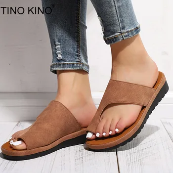 

Women Flat Summer Thong Sandals Ladies Casual Soft Big Toe Foot Correction Slippers Orthopedic Bunion Corrector Shoes