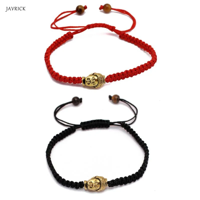 

Buddha Head Kabbalah Red String Bracelet Adjustable Prayer Amulet Charm Simple Jewelry Accessories