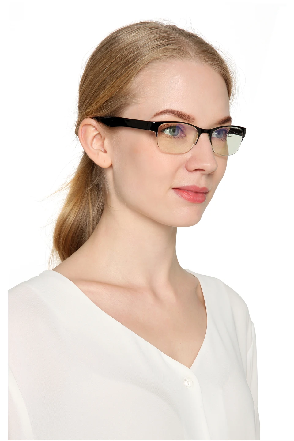 Ультра-светильник очки с плоскими стеклами и половинной рамкой смолы линзы очков для чтения очки против усталости глаз, очки пресбиопические очки с Чехол