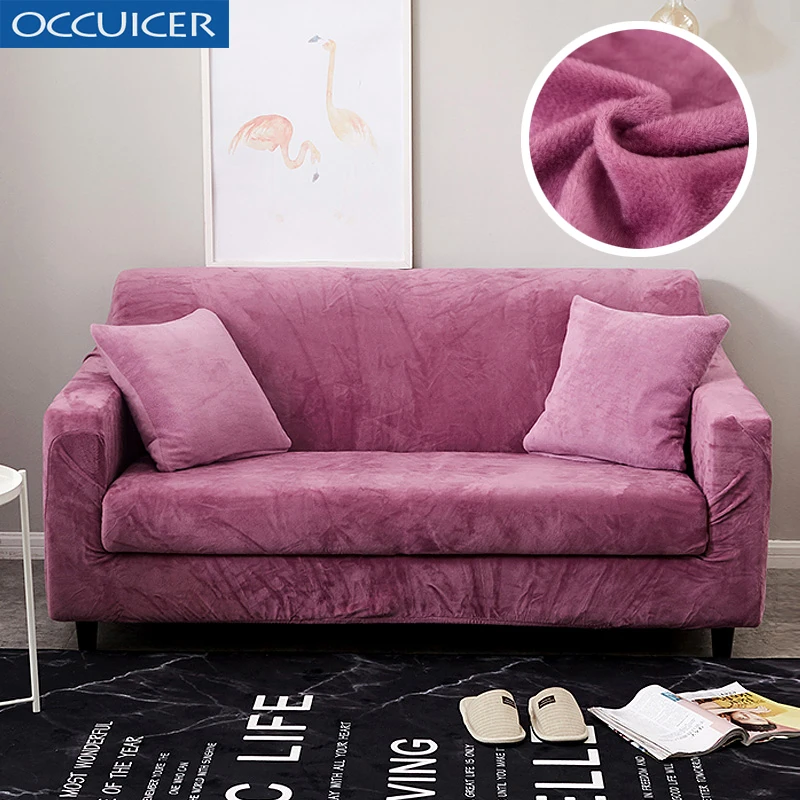 

Plush fabirc Sofa cover 1/2/3/4 seater thick Slipcover couch sofacovers stretch elastic cheap sofa covers Towel wrap covering