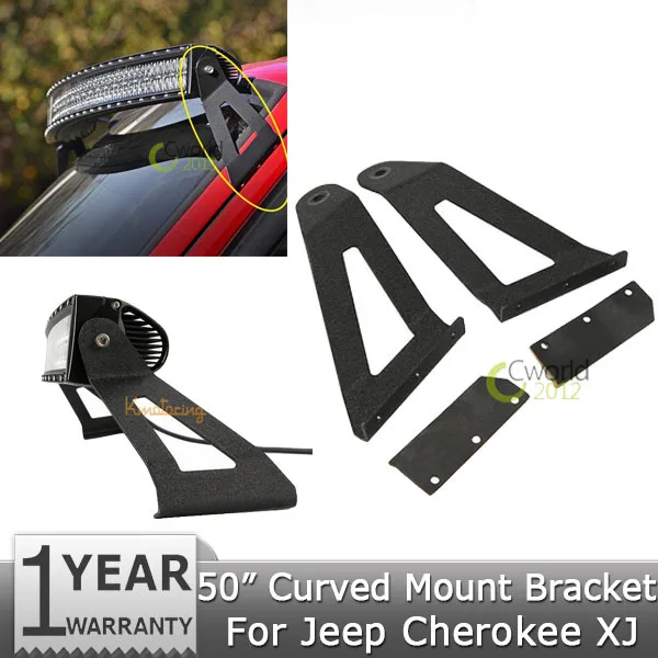 A pair of 50" Curved Led Light Bar Upper Windshield Mounts Mounting