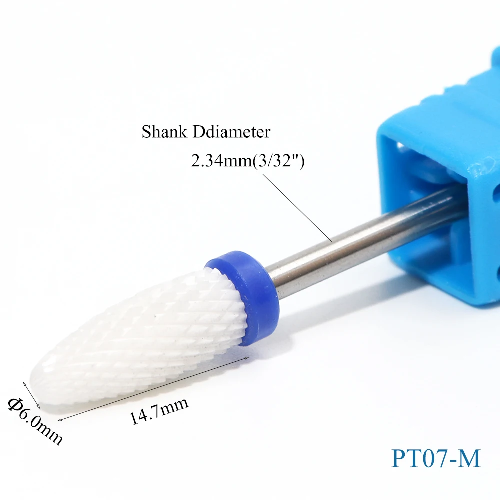16 типов керамических сверл для удаления кутикулы, сверла для ногтей, роторные электрические фрезы, фрезы для маникюра, педикюра, пилка для ногтей, TRCHPT01-07