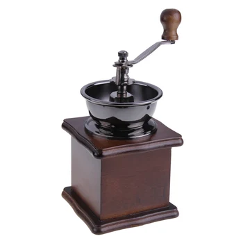 

High Quality Manual Coffee Grinder Retro Wood Design Coffee Mill Maker Grinders Coffee Bean Grinder Hand Conical Burr
