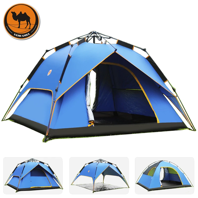 

Samcamel Hydraulic Fully-automatic 3-4 person Family Parck BBQ Hiking Travel Beach Fishing Waterproof Outdoor Camping Tent