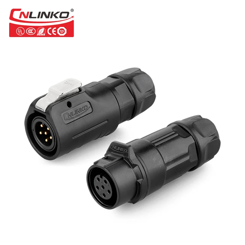 

CNLinko Hot Sale Wire to Wire 6 Pin Circular Plug and Socket M12 PBT Plastic Power Waterproof Electrical Wire Connector 6Pin