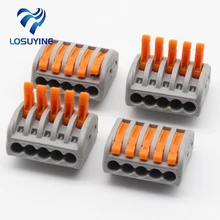 5 pces 222-415 tipo 5 p universal compacto fio PCT-215 conector de condutores do bloco de terminais
