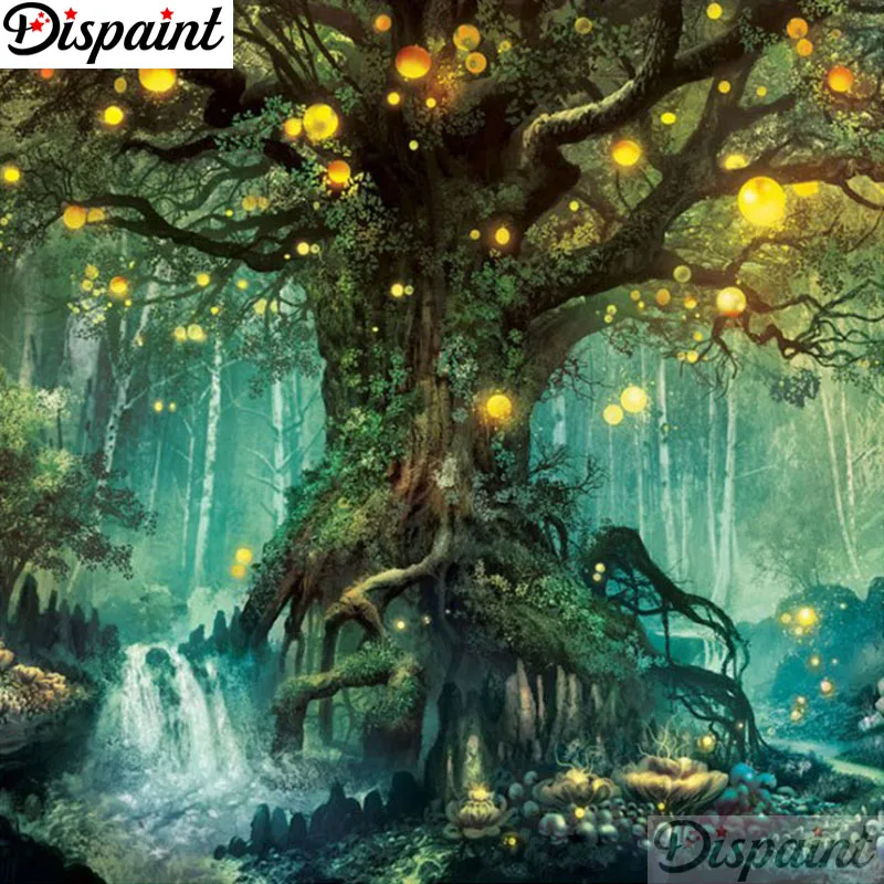 Dispaint Full Square/Round Drill 5D DIY Diamond Painting &quotCartoon Tree scenery&quot 3D Embroidery Cross Stitch Home Decor A11229 | Дом и