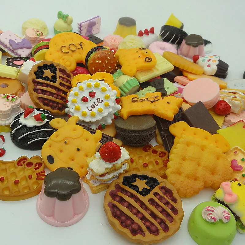 50pcs/lot Flat back resin colorful chocolate animal cake biscuit cookies mix size Craft Cabochon For Hair Cellphone Decoration 50pcs/lot Flat back resin colorful chocolate animal cake biscuit cookies mix size Craft Cabochon For Hair Cellphone Decoration