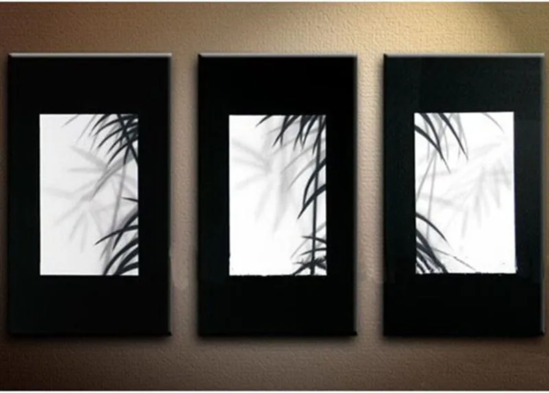 

Handpainted Abstract White Black Oil Paintings on Canvas 3 Panel Wall Painting Pictures Modern Home Decorativos Cuadros Peinture