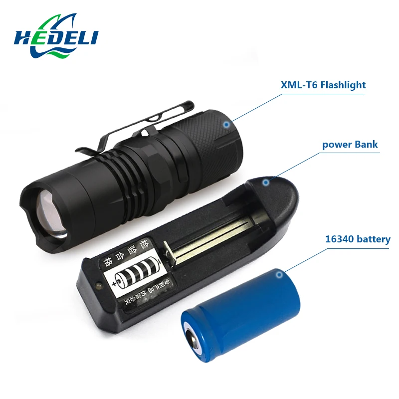 

2019 new penlight mini led cree xml t6 flashlight torch rechargeable cr123 battery with magnet lantern waterproof flash light