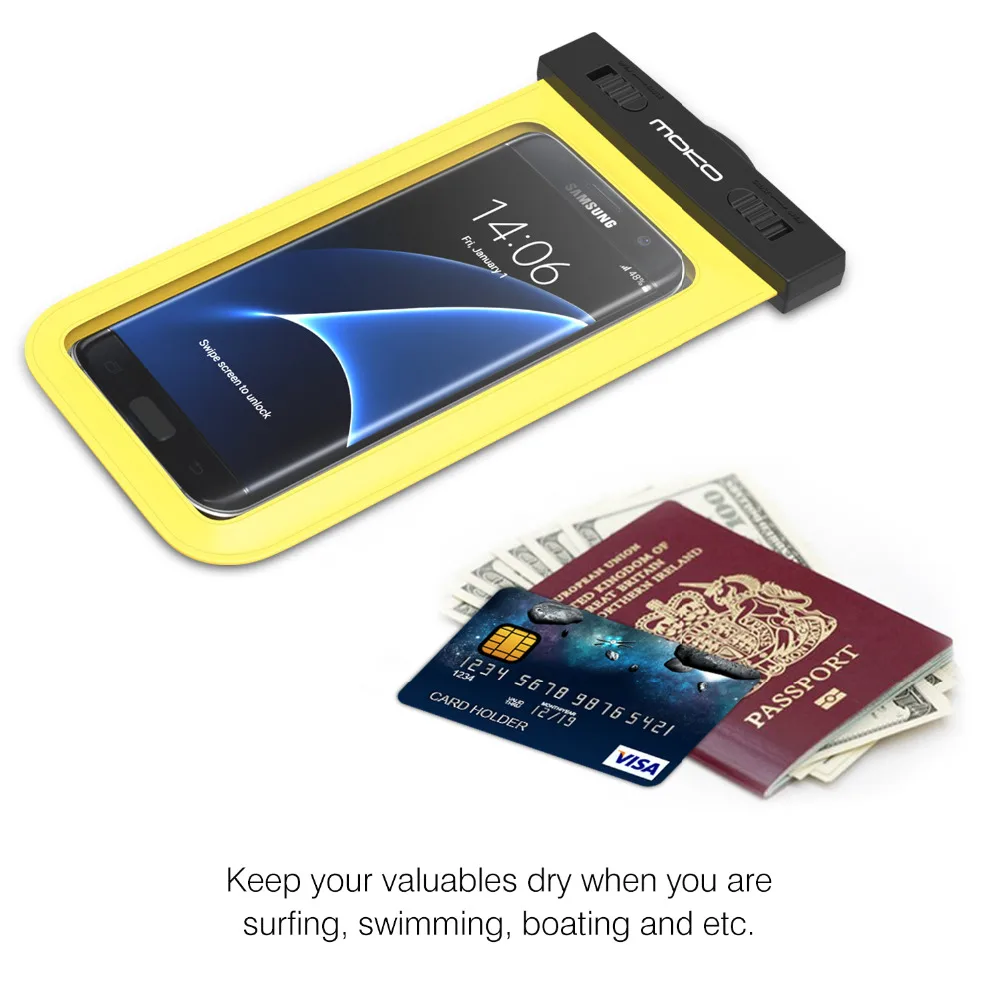 Universal Waterproof Phone Case,MoKo Multifunction CellPhone Dry Bag Pouch with Armband Feature & Neck Strap for iPhone X/8 Plus