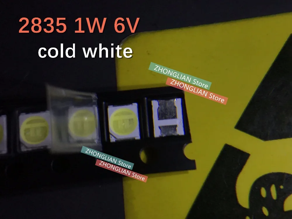 2000 шт./лот 3528 LED 1W 6V 2835 LCD TV подсветка лампы холодный белый 96LM | Лампы и освещение