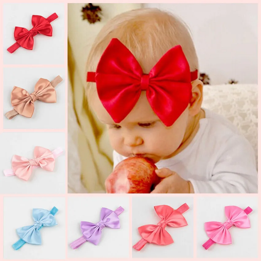 

Newborn Baby Girls Headband Solid Kids Children Hair Bow Hair Accessories Girl Headwrap diademas bebe