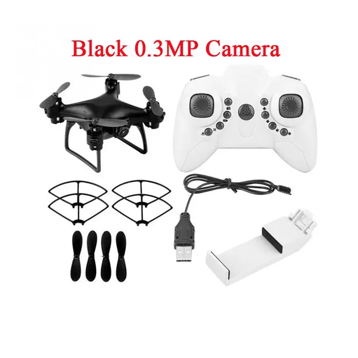 0.3MP Black S13 Радиоуправляемый Дрон с Wi-Fi FPV 0.3MP/2MP Камера светодио дный легкие воздуха Давление высота Удержание Безголовый режим RC горючего вертолет игрушки - Цвет: 0.3MP Black
