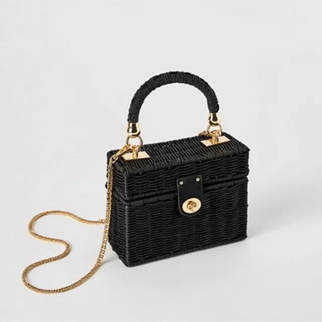 rattan bag black