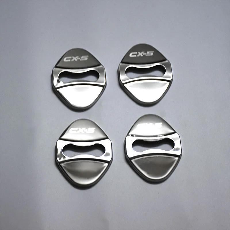 Car Styling Door Lock Buckle Protection Protective Cover Trim 4pcs Fit