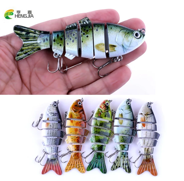 

HENGJIA 1PCS 10cm 18g Fishing Wobblers 6 Segments Swimbait Crankbait Fishing Lure Bait with Artificial Hooks