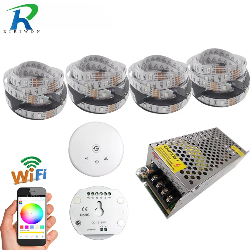  15M 10M 5M WiFi RGB Led Strip Light Waterproof 5050 SMD 30Led/M Ribbon IP65 Led Tape + WiFi Control - 32460749371