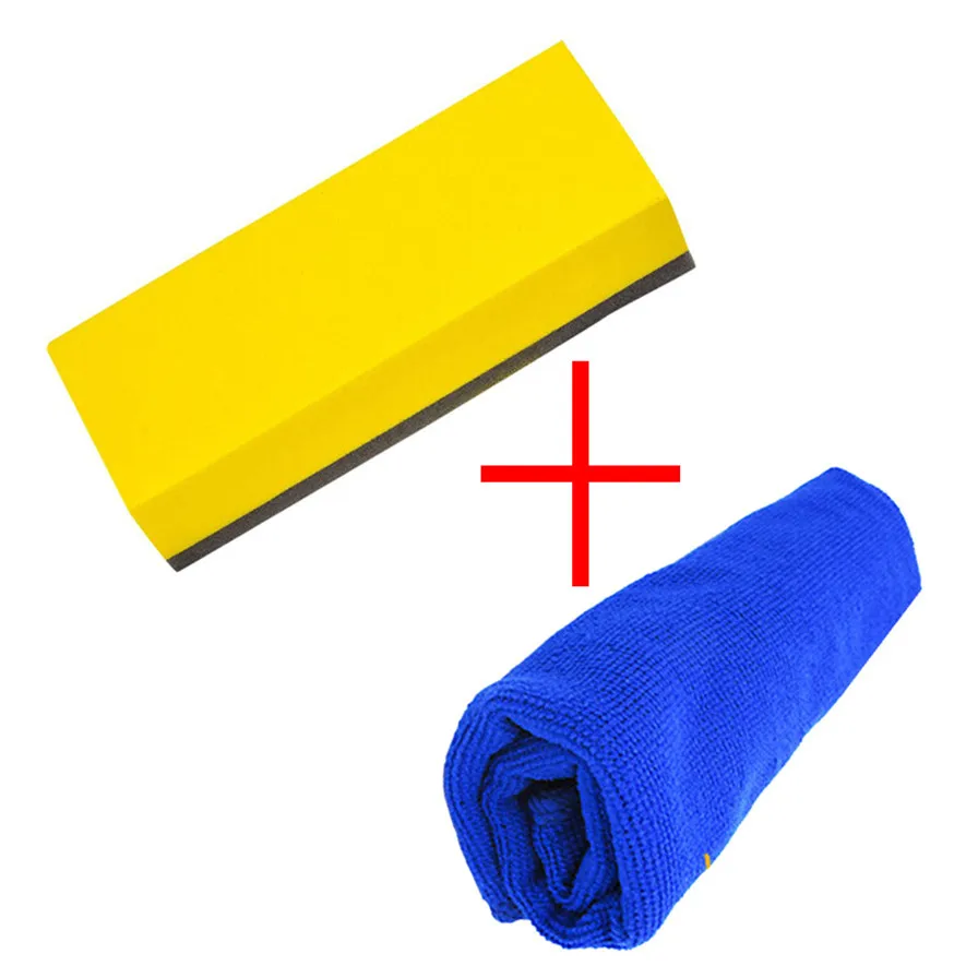 

New Car Polishing Sponge 1Set Car Liquid Coat Super Glass Coating Car Polish Sponge Towel Waxing Brush Tool 0111#30