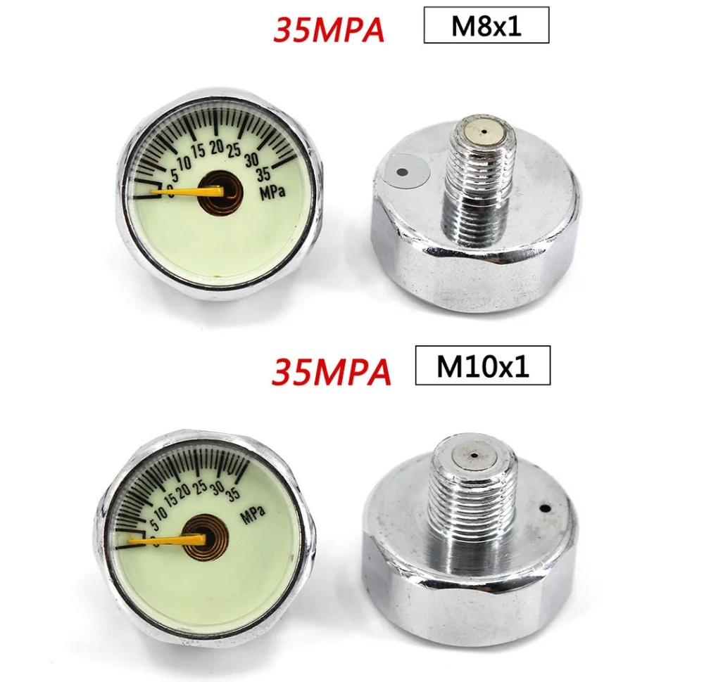 PCP Пейнтбол Airforce Подводное НПС клапан регулятора насос M8x1 M10x1 1/8NPT 1/8BSPP мини Давление манометр 20 Вт, 30 Вт, 40MPA 1 дюйм