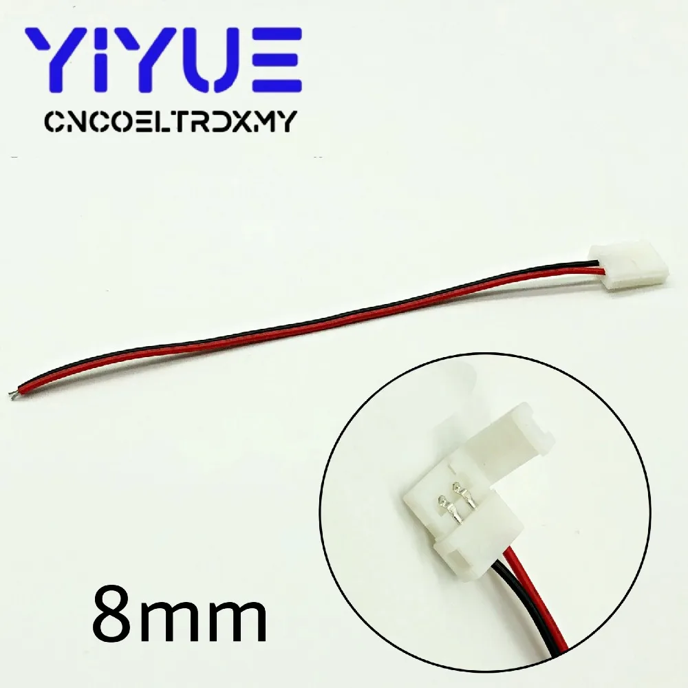 8mm10mm 2 Pin Led Strip Connector For Single Color Led Strip 35285050 Easy Connect 5Pcslot No Need Soldering Connectors (2)