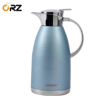 

ORZ 304 Stainless Steel 2L Thermos Flask Frosted Blue Hot Cold Coffee Mugs Beverage Insulated Vacuum Kettle Thermos Bottle