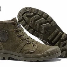 PALLADIUM Pampa Hi 52352, кроссовки цвета хаки, удобные, высокое качество, ботильоны на шнуровке, парусиновая мужская повседневная обувь, размеры 39-45