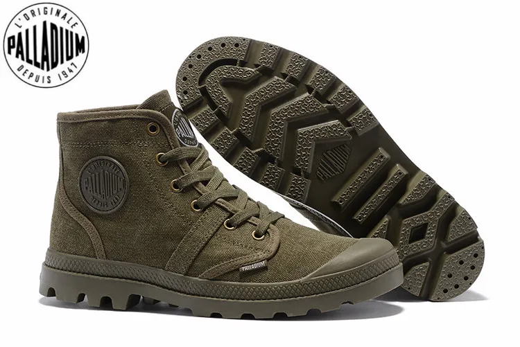 

PALLADIUM Pampa Hi 52352 Army green Sneakers Comfortable High Quality Ankle Boots Lace Up Canvas Men Casual Shoes Size 39-45