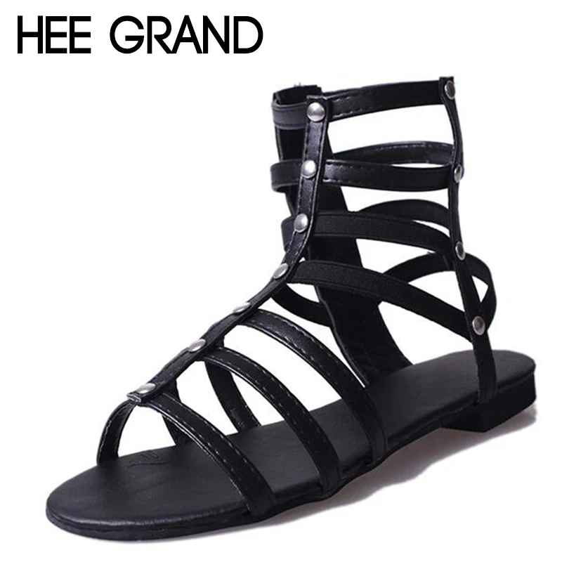 

HEE GRAND Women Boot Sandals Spring and Summer Fashion Flats for Beach Women Sexy Sandals Gladiator Style Women Shoes XWZ4689