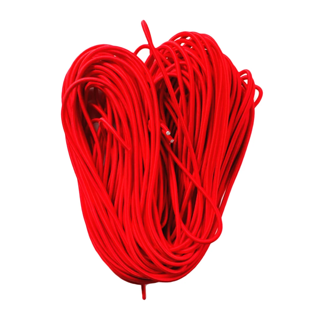 Marine 5mm Red Elastic Rubber Bungee Rope Shock Cord Tie Down Boats Trailers 1/2/5/10/20/30/50/75/300m for Surf Boards Caravans