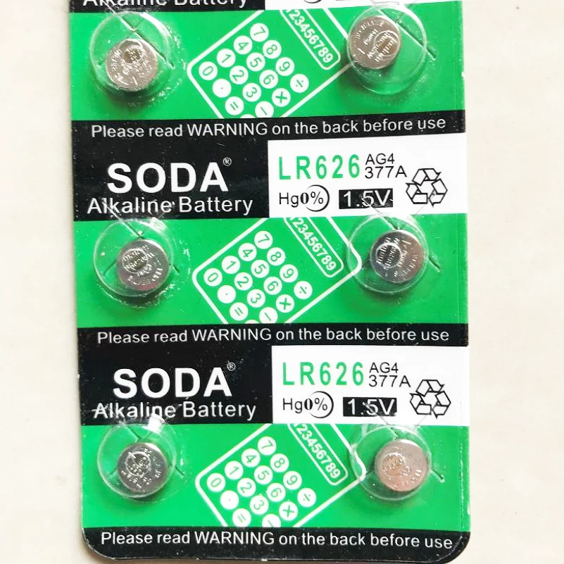 10 قطعة/الوحدة 377 بطارية AG4 LR626 377A 1.5 V القلوية زر عملة خلية ووتش بطاريات 6.8 مللي متر x 2.6 مللي متر لمشاهدة حاسبة ساعة