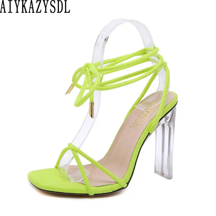 neon orange clear strap block heels neon orange clear strap block heels