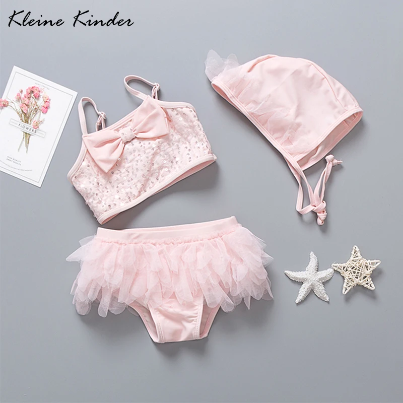 

Girl Swimsuit 3 Pieces Bow Sequin Children's Swimwear for Girls Bikinis Set Kids Biquini Infantil Baby Bathing Suit Beach Wear
