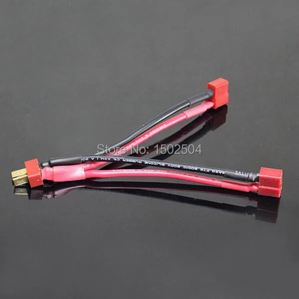 

1 T plug Male to 2 T plug Female 14 AWG 100MM Parallel lines Model battery adapter cable