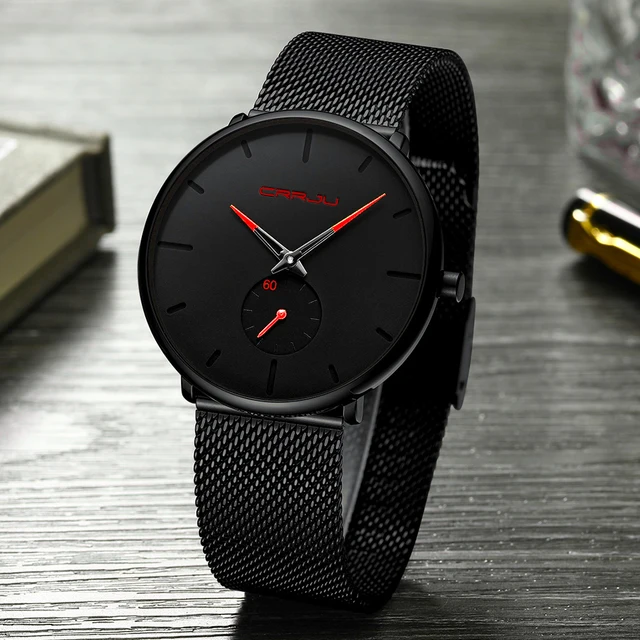 Crrju fashion mens watches clearance