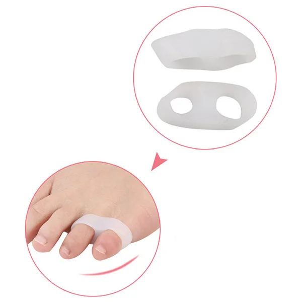 

Newly 1 Pair Silicone Gel Little Toe Thumb Straightener Separator Double Loop Corrector Toe Separator