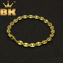 Браслеты высокого качества из нержавеющей стали PVD покрытие серебро/золото цвет 8 мм 22,5 см цепочка из звеньев браслет мужские ювелирные изделия подарок