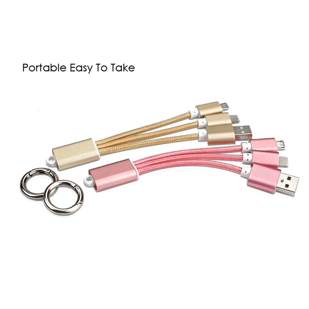 

2 in 1 USB Charger Cable Key Chain For iPhone 7 6S 6 Plus Samsung S6 S7 Edge S5 IOS & Android Phone USB Cable Charging Line