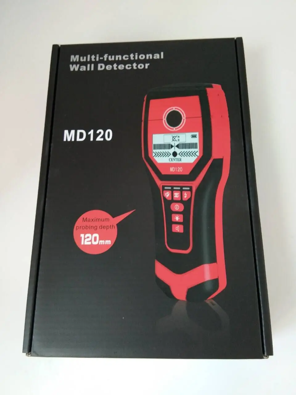 MD120 Многофункциональный ЖК-детектор стены ручной Стад Finder металл, дерево, штифты кабель переменного тока живой провод сканер