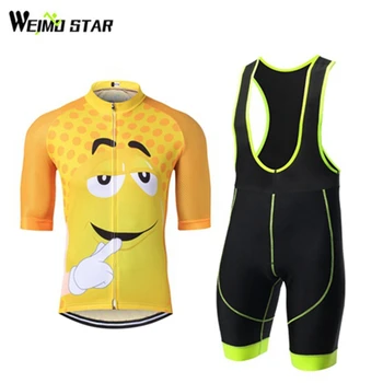

Weimostar Yellow Men Outdoor Sports wear MTB Cycling Clothing Summer bike Jersey Bib Shorts Male Pro team ropa Bicycle Maillot