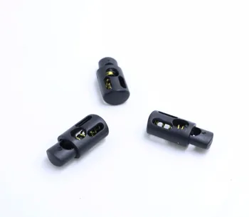 

2017 new arrive 26*12mm Cord lock Koordstopper 100pcs/pack black Toggle Stopper Plastic Clip Wholesale