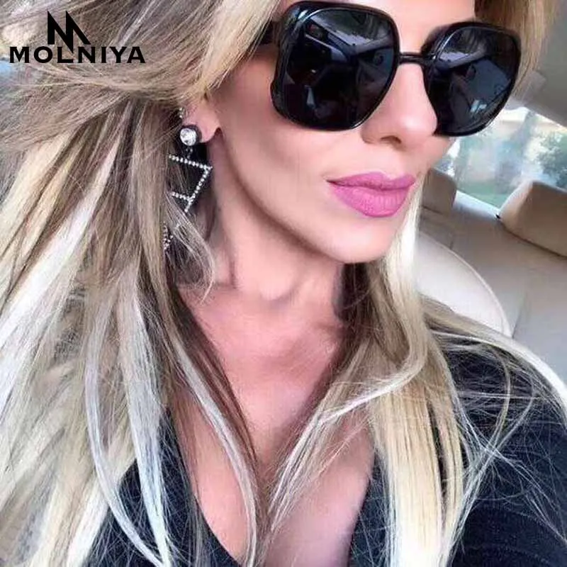 

MOLNIYA New Fshion Retro Square Sunglasses Men Women Classic Gradient Big Frame Sun Glasses Eyewear UV400
