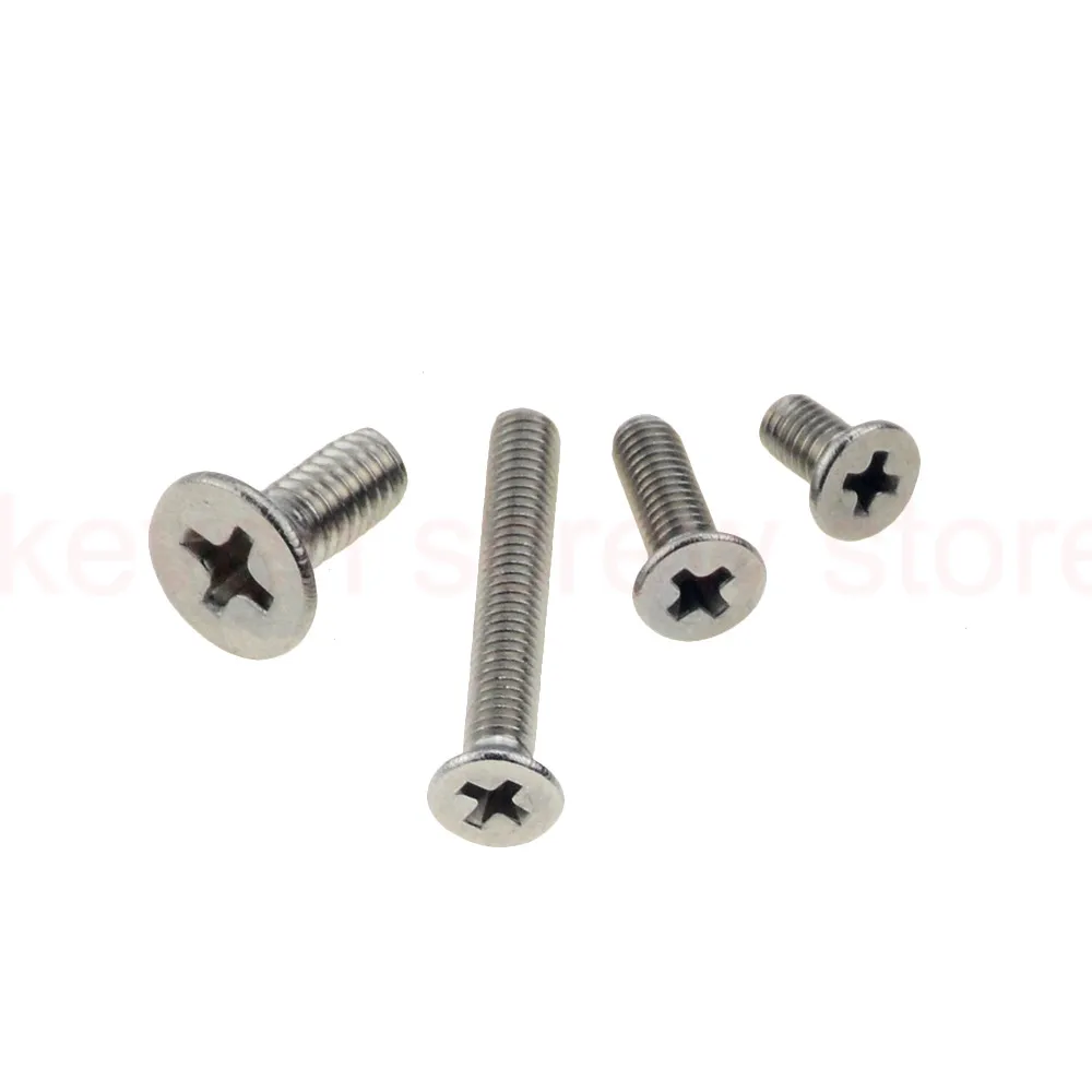 

100pcs/Lot GB819 M2x25 mm M2*25 mm 304 Stainless Steel flat head cross Countersunk head screw