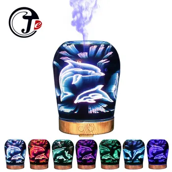

100ml Aroma Essential Oil Diffuser Aromatherapy Diffuser with LED Lamp 3D Sea Dolphin Air Humidifier Mist Maker Fogger for Home
