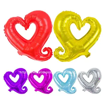 

25pcs/lot new children's toys, aluminum balloons birthday party valentine heart balloon wholesale Hollow Heart