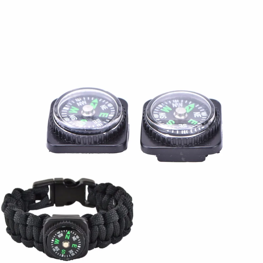 2Pcs Portable Precise Compass for Paracord Bracelet Camping Hiking North Navigation