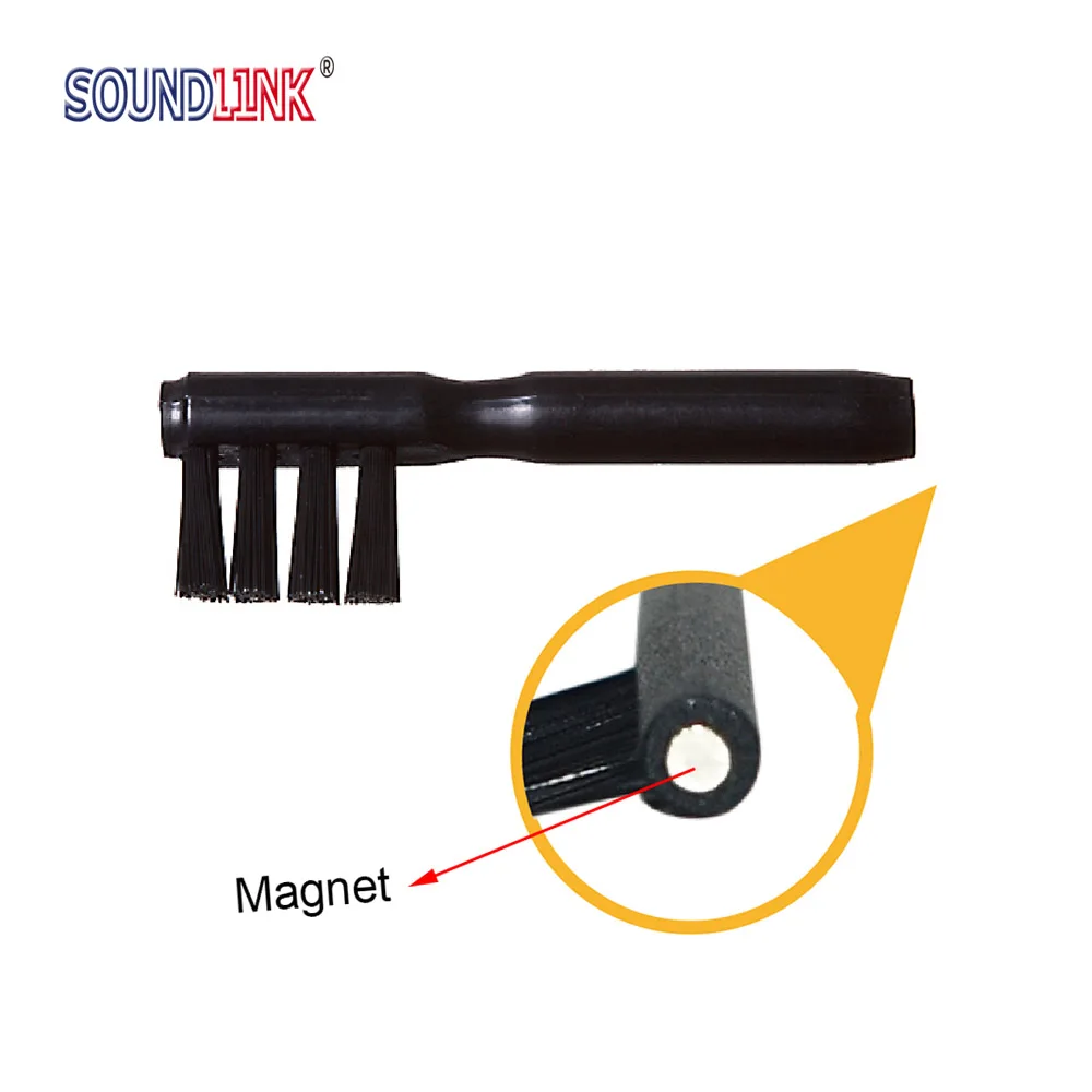 50pcs Hearing Aid Cleaning Brush with ABS & Nylon Material Black Color Battery